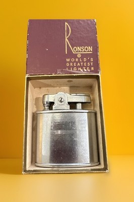 Vintage RONSON Standard Automatic Lighter 1940s w/ Original Box - Untested
