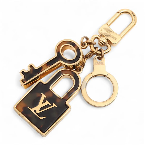 Louis Vuitton M65088 Porte Clés Confidence OB0112 Charm GP x resin Gold x brown