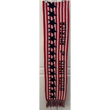 Vintage Knitmakers USA United States of America Patriotic Knit Scarf
