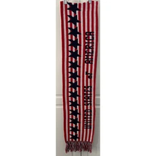 Vintage Knitmakers USA  United States of America Patriotic Knit Scarf 