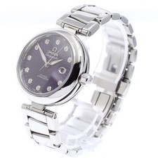 OMEGA DEVILLE LADYMATIC 425.30.34.20.60.001 34mm SS Purple Dial Automatic #C801