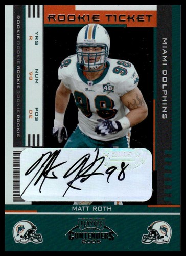 Matt Roth [Autograph] #157 2005 Playoff Contenders card
