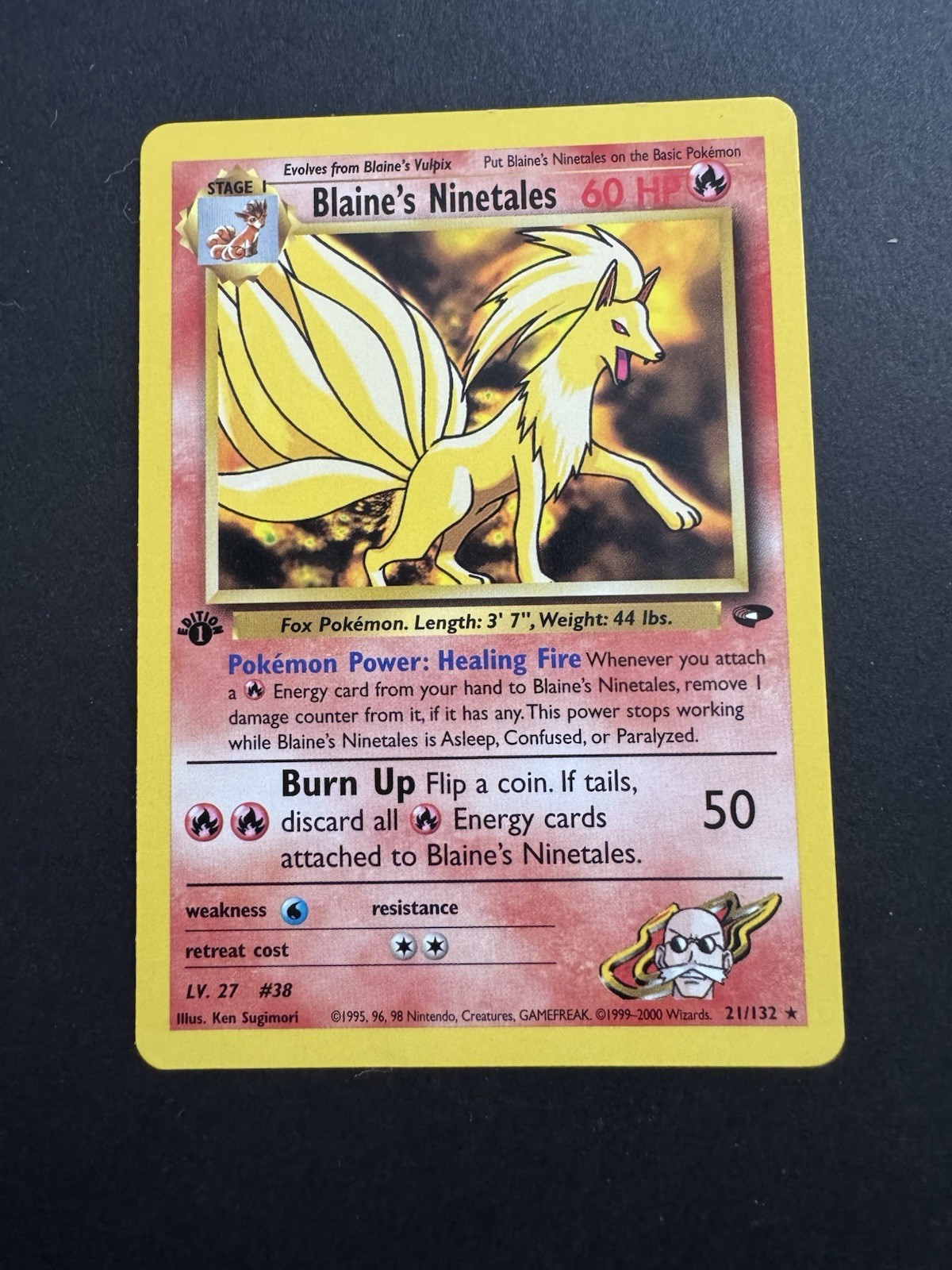 Blaine's Ninetales 1st Edition Gym Challenge 21/132 Rare Pokemon TCG