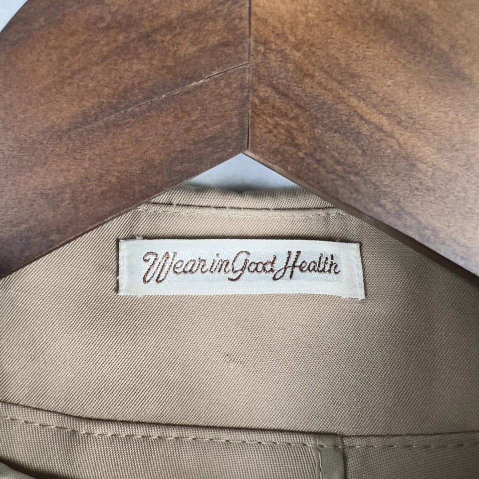 Misty Harbor Men's Size 44 Vintage Khaki Wander Heritage Burberry Trench Coat - Image 4 of 4