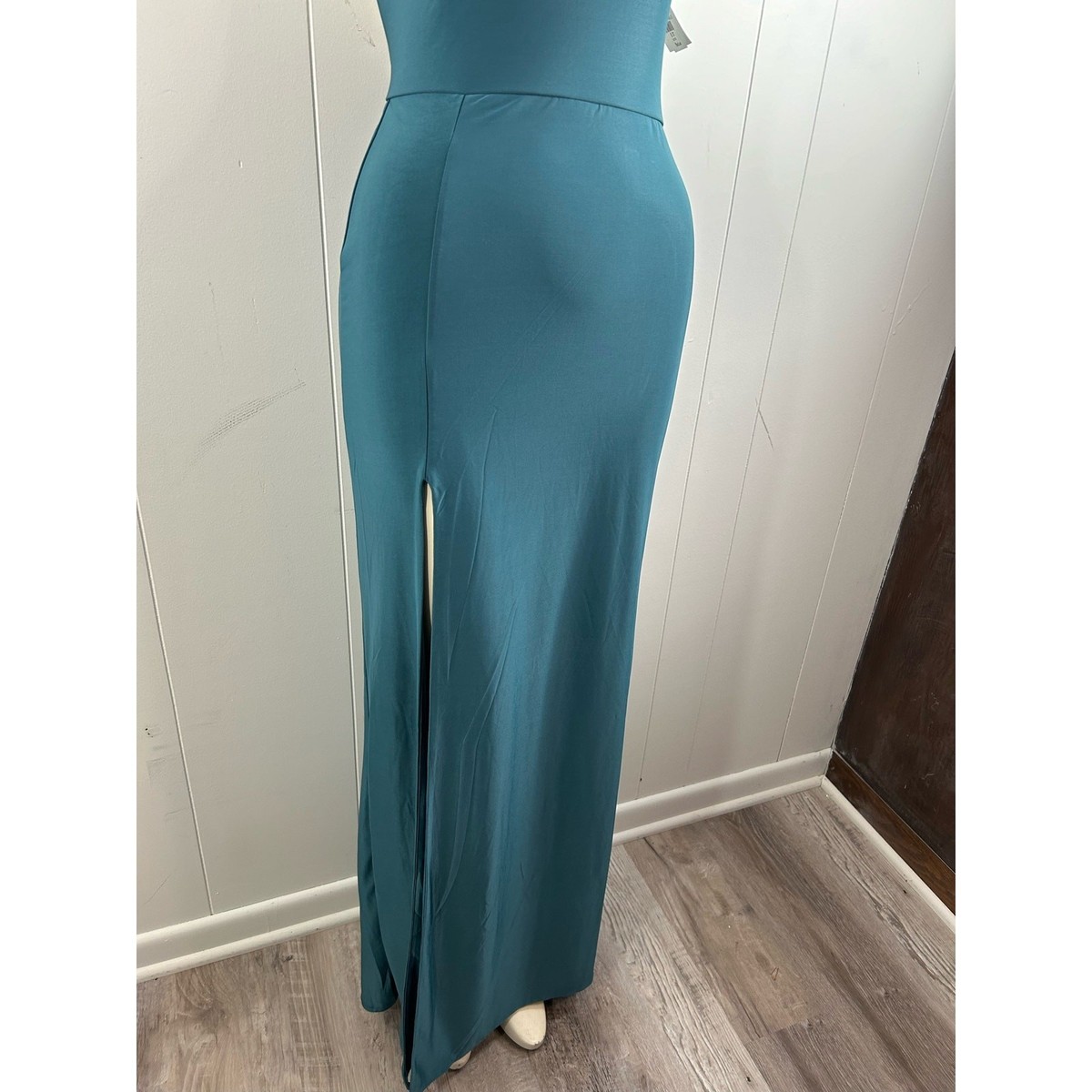 LOVE X DESIGN NWOT Slinky Halter Maxi Dress in Teal. Size M | eBay