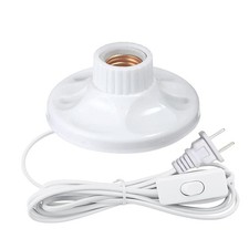 Light Socket with Cord Light Bulb Base E26/E27 Lamp Base Desktop 15ft Screw S...