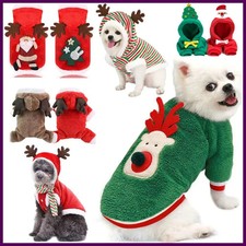 Dog Christmas Clothes Winter Warm Pet Clothes for Small Medium Dogs Elk Santa