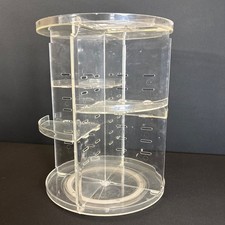 Clear Acrylic Makeup Organizer Storage Carousel With Adjustable Compartments