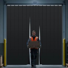 Juexica 36 X 80 Inch Black Freezer Door Curtain Plastic Strips