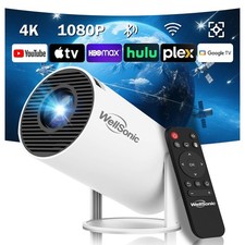 Mini Projector 4K Support, Portable Movie Projector with WiFi6 and Bluetooth5...