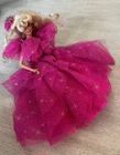 Vintage 1990 Happy Holidays Barbie With Original Dress #4098 Hot Pink Ballgown