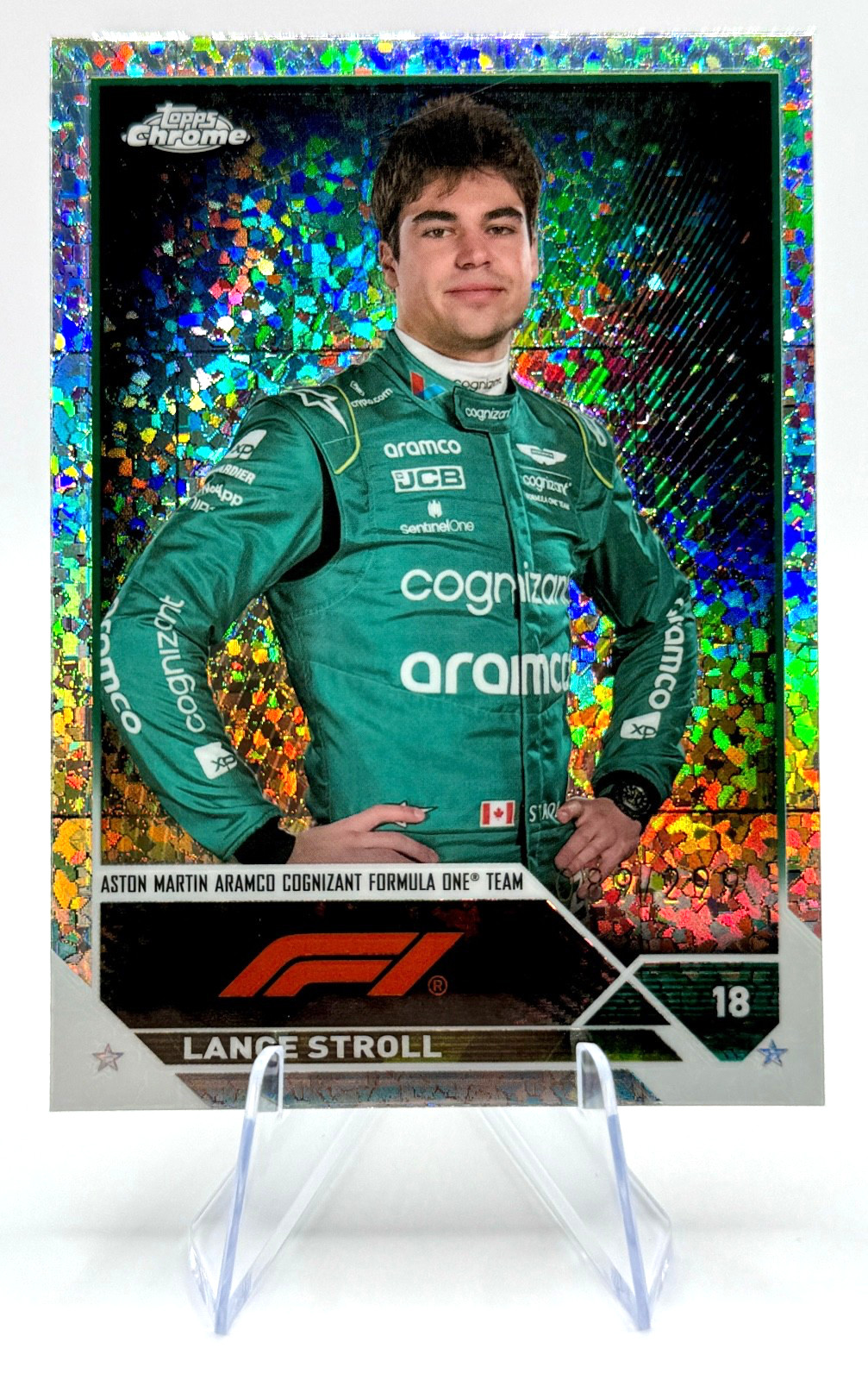2023 Topps Chrome Formula 1 F1 Lance Stroll #43 Mini Diamond /299