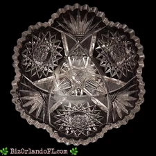 VINTAGE: Elegant 8" American Brilliant Period Cut Glass Bowl ** RARE FIND **