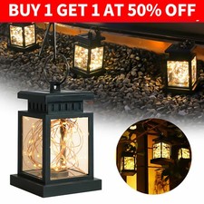 2PCS Waterproof Solar Hanging Lantern Lights LED Outdoor Garden Table Lamps
