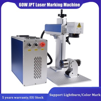 60W JPT Mopa Fiber Laser Marking Machine 300*300mm & 175*175mm w/Rotary axis EU