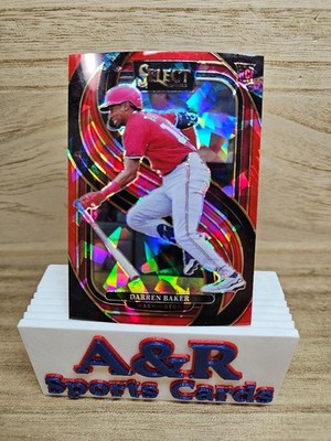2025 Panini Select - Darren Baker RC - Premier Level Red Ice Prizm /199 - Nats