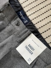 Abercrombie  Fitch Baggy Trouser Pants 32x34 Gray Dress Wide