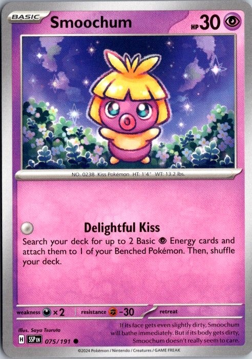 Pokemon Smoochum 075/191 Surging Sparks Common Regular NM English TCG