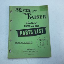 1954 Kaiser Chassis And Body Parts List K542 K545