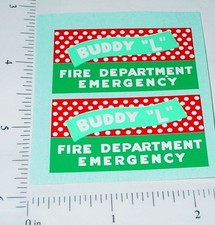 Pair Buddy L Fire Department Emergency Truck Stickers BL-114