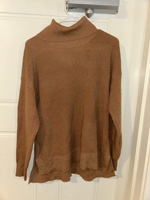 Marled Reunited Light Brown Mock Neck Sweater-Women's size Medium