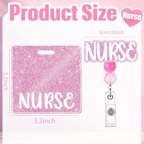 Badge Holder Retractable Nurse Badge Cards Glittering Badge Reels Badge Holder - Picture 8 of 13