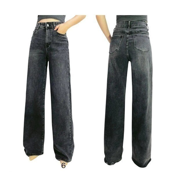 Parisian NWT Wide Leg High Waist Charcoal Black Denim Jeans W27x32T FR38 LUSA image 5