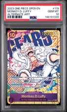 2023 ONE PIECE OP05 #119 MONKEY D. LUFFY ALTERNATE ART PSA 10