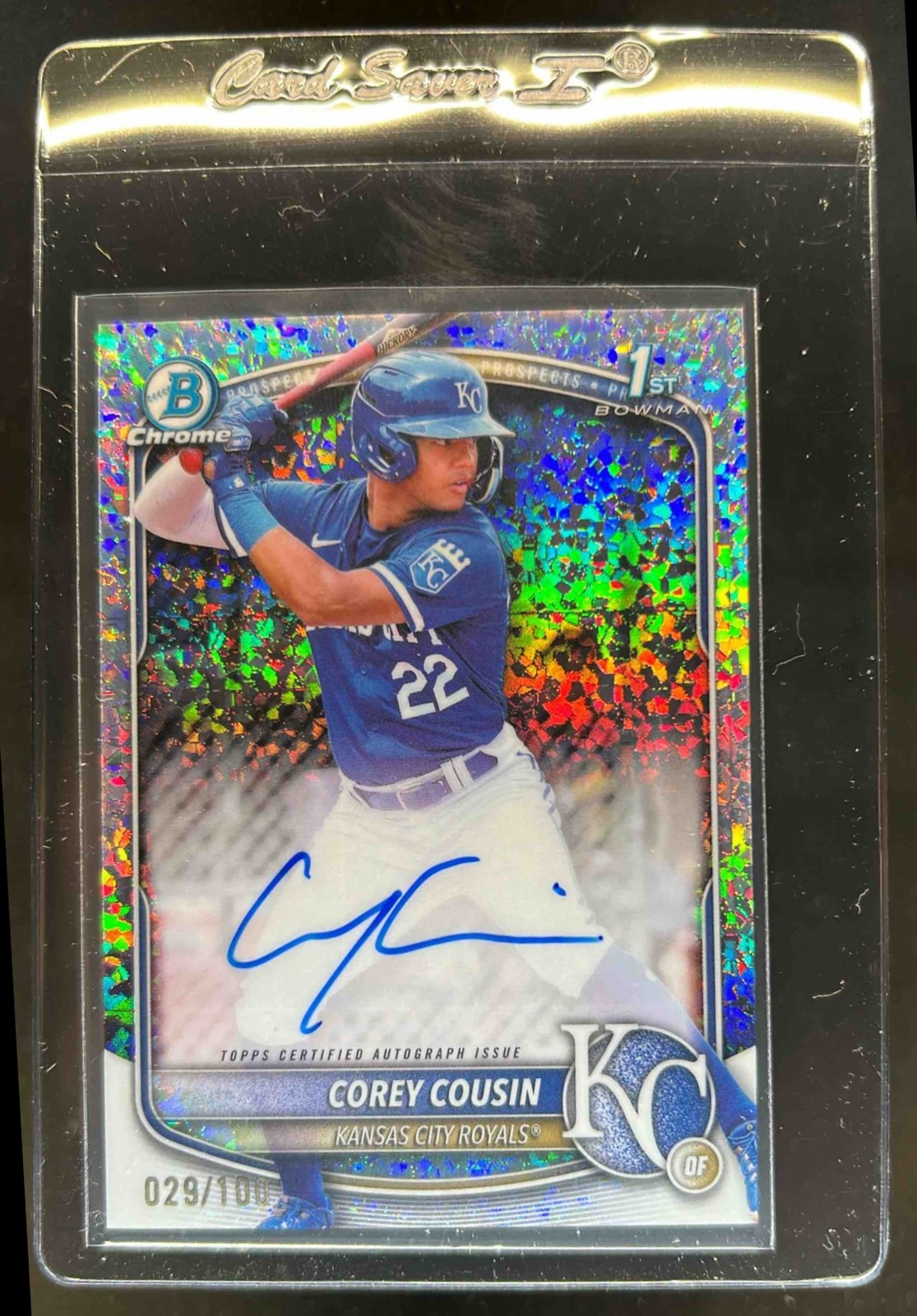 2025 Bowman Chrome Corey Cousin Auto Mini Diamonds Refractor 1st Prospect #/100