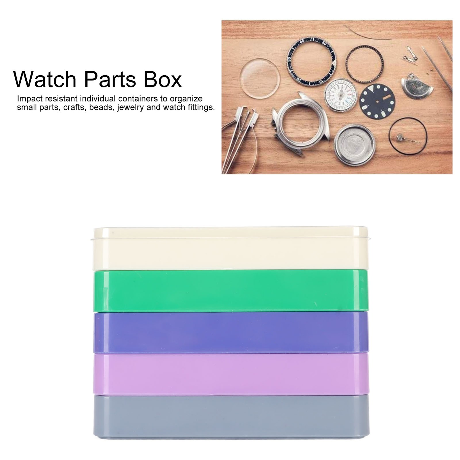 Watch Parts Storage Box 5 Layers Stackable Dust Prevention Rectangular Watch Rep