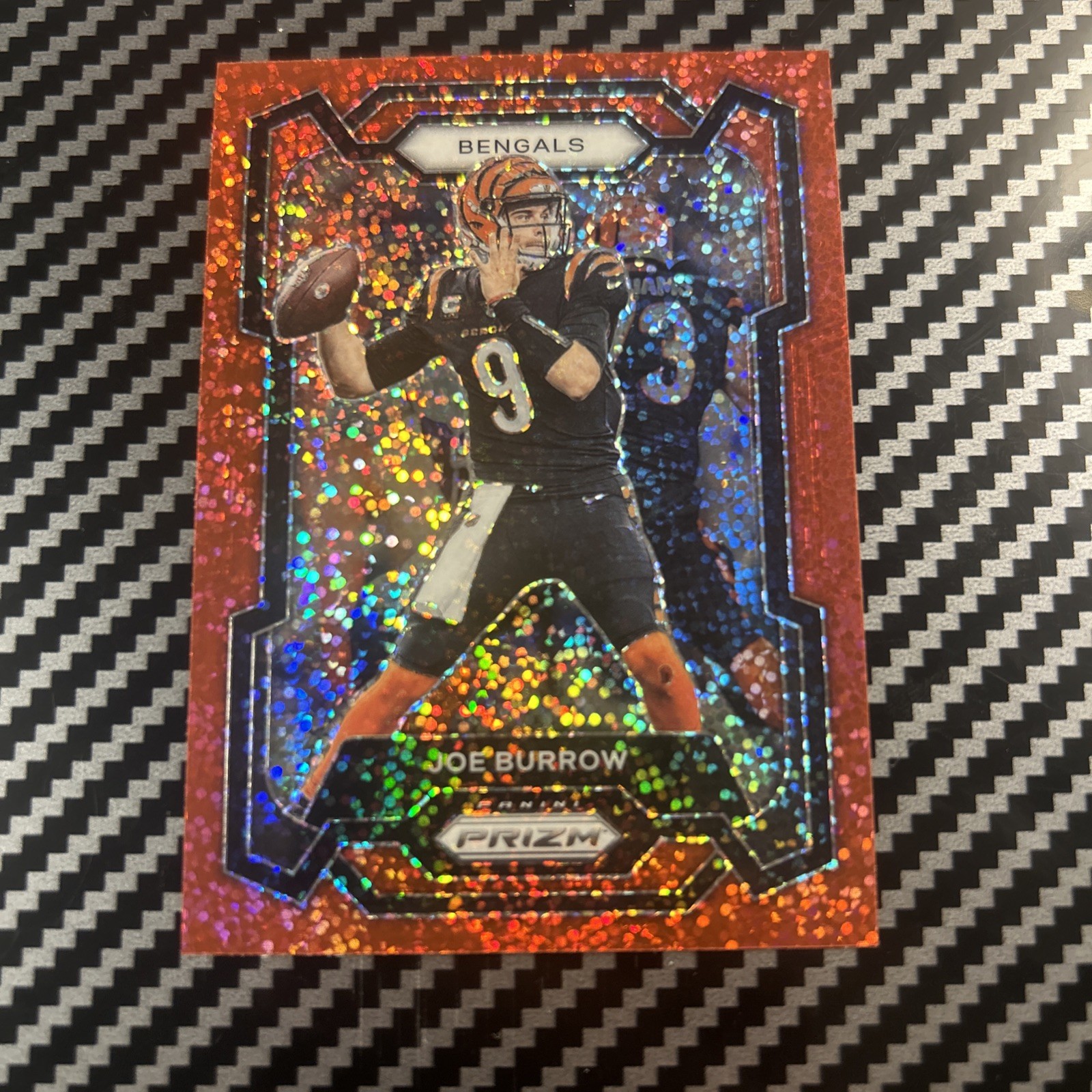 Joe Burrow 2023 Panini Prizm Red Sparkle #57 Refractor SP Short Print Bengals