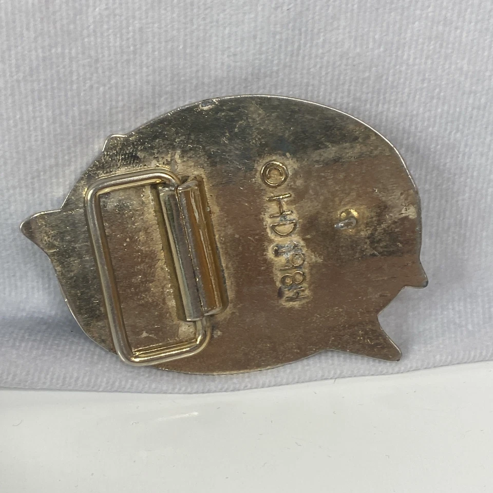 Harley Davidson Lady Harley 1984 vintage negro dorado hebilla de cinturón 3" Foto 2 de 3