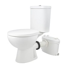 600W Upflush Macerating Toilet System 1/1.6GPF with 4-Inlets Extension Pipe