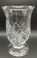 Vintage Heavy Cut Crystal Vase &ndash; 9&rdquo; Tall &ndash; 4 lb 8 oz &ndash; Diamond & Star Pattern