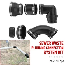 RV and Camper Sewer Waste Plumbing Connection System Kit Compatible with 3"