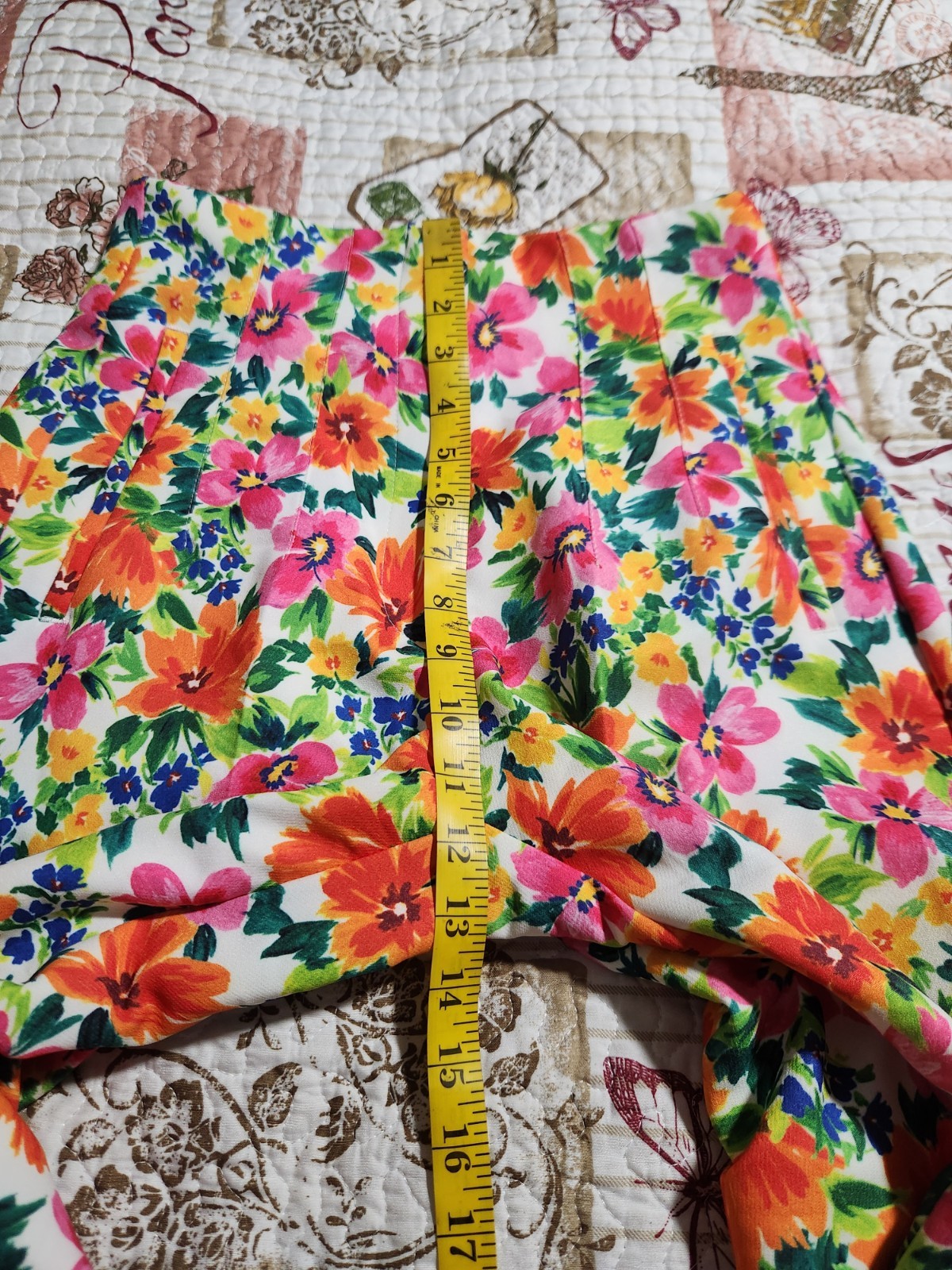 Stunning ZARA trousers fitted  Women's floral straight leg Pants Pockets Size S thumbnail 10