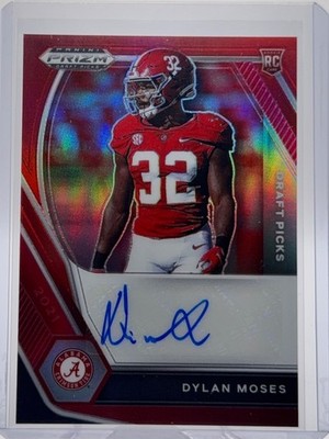 2021 Panini Prizm Draft Picks - Dylan Moses Rookie Auto Red /199 (RC) Alabama 