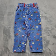 VTG OshKosh B'gosh Carpenter Pants Boys 4T Blue Corduroy Construction Retro