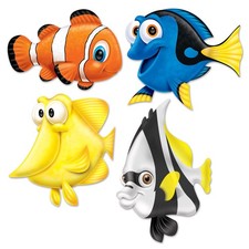 Beistle Assorted Fish Under The Sea Cutouts-4 Pcs, 13.25"-16.75", Multicolor