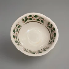 Vintage Royal Limited Holly Holiday Candy Dish Pedestal Xmas Japan Gold Trim