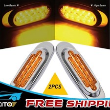 2x New Amber Clearance 16led Side Lights Marker Truck Trailer Turn Signal Light