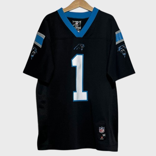 Camiseta de fútbol americano de colección Cam Newton Carolina Panthers negra NFL juvenil mediana YM - Imagen 2 de 3