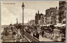 Brighton Esplanade Edwardian Antique Postcard Skylark Horse Drawn Carriages 