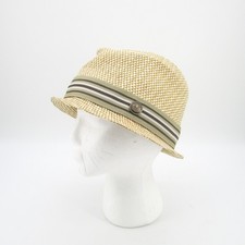 Goorin Bros Straw Fedora Trilby Hat Tan Woven...
