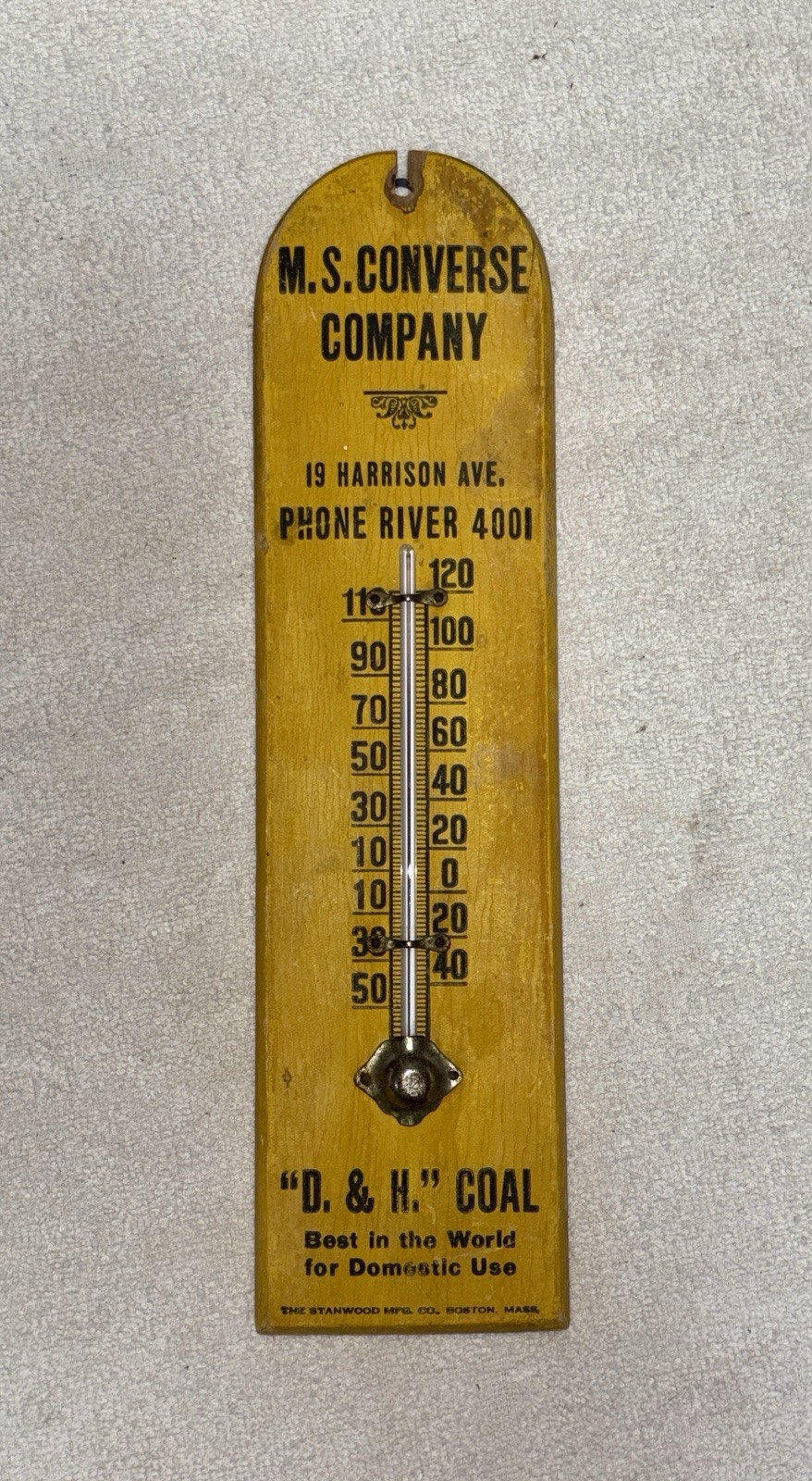 M.S. Converse Company-Advertising Thermometer-Coal Dealer-Delaware & Hudson RR