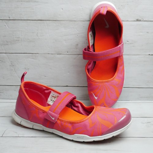 Nike Y2K SELTENE Mary Jane Damenschuhe Größe 10 flache Sneaker orange & pink