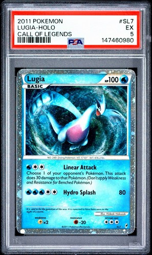 2011 POKEMON CALL OF LEGENDS #SL7 LUGIA-HOLO PSA 5