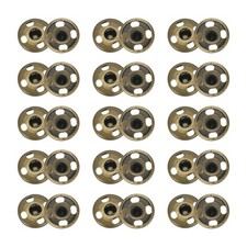 50 Set Sew-on Snap Buttons 10mm Metal Press Studs Buttons Bronze
