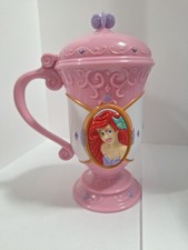 Little Mermaid Princess Ariel Plastic Cup with Flip Lid Pink Disney On Ice Mug
