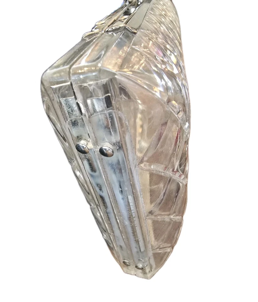 Bolso clutch/cartera Lucite transparente vintage años 50 con pedrería Foto 3 de 4